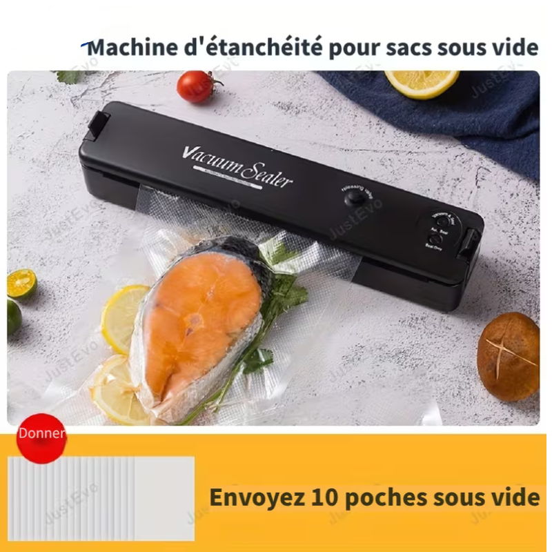 Appareil Sous Vide avec 10 Sacs – Préservation Fraîcheur des Aliments