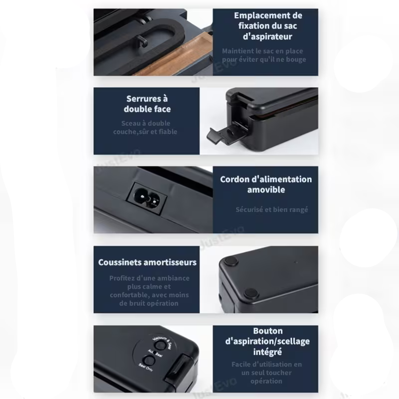 Appareil Sous Vide avec 10 Sacs – Préservation Fraîcheur des Aliments