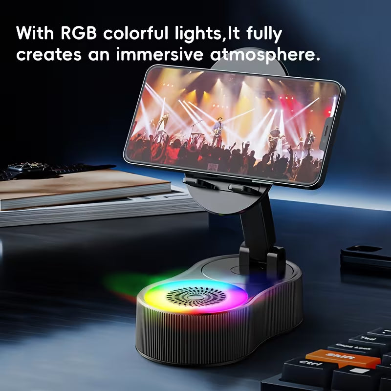 4-in-1 : support téléphone & tablette + power bank + haut-parleur Bluetooth + Lampe LED