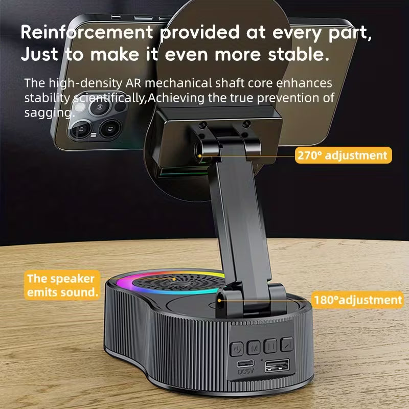 4-in-1 : support téléphone & tablette + power bank + haut-parleur Bluetooth + Lampe LED