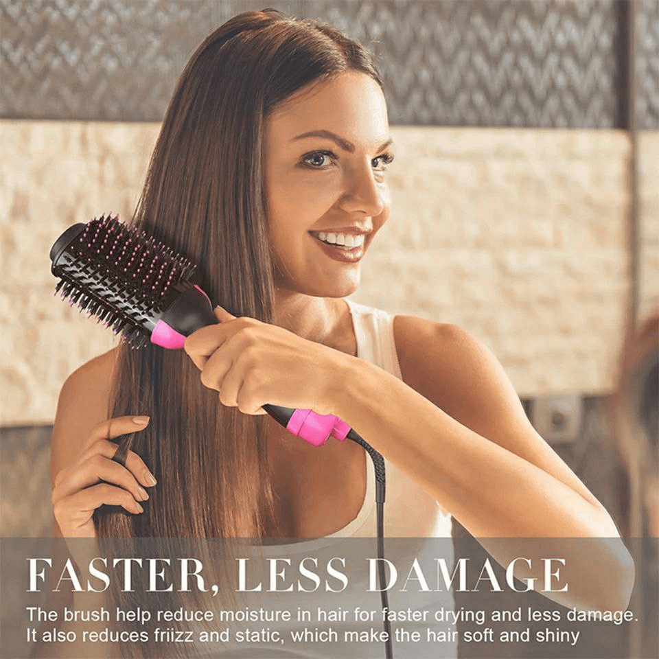 4-en-1 Brosse Soufflante – Séchage & Coiffage en Un Seul Geste | Température Réglable, Réduction des Frisottis, Volume Instantané pour Tous Types de Cheveux