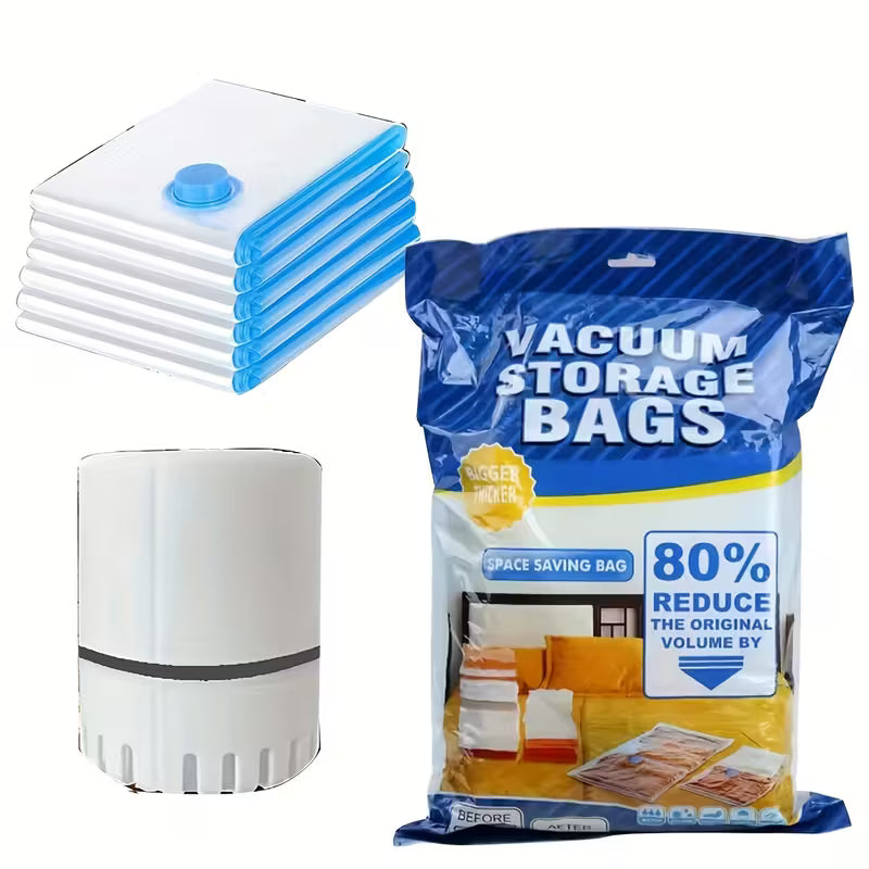 Vacuum Storage Bags avec Pompe Électrique – Sacs de Compression Étanches pour Rangement