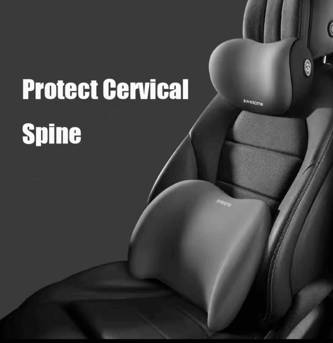 Lot de 2 : Appui-Tête + Support Lombaire Dos – Confort Auto